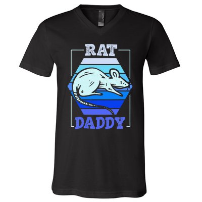 Rat Daddy Cute Rats Animal Lover Dad Father Papa Father's V-Neck T-Shirt