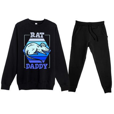 Rat Daddy Cute Rats Animal Lover Dad Father Papa Father's Premium Crewneck Sweatsuit Set