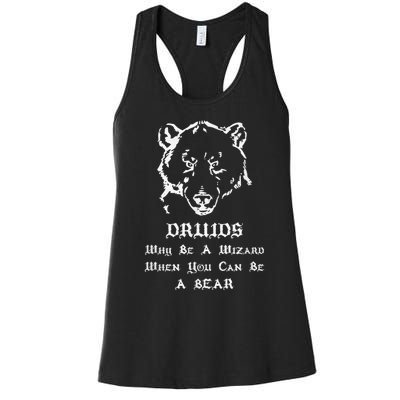 Roleplaying Druid Character Fantasy Gaming Women's Racerback Tank