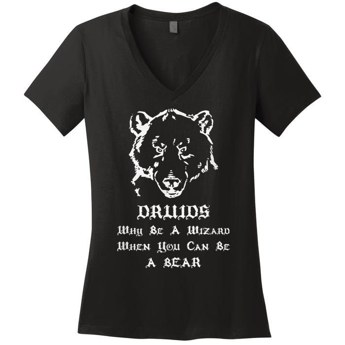 Roleplaying Druid Character Fantasy Gaming Women's V-Neck T-Shirt