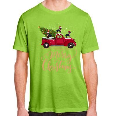 Rottweiler Driving Christmas Tree Truck Rottweiler Christmas Gift Adult ChromaSoft Performance T-Shirt