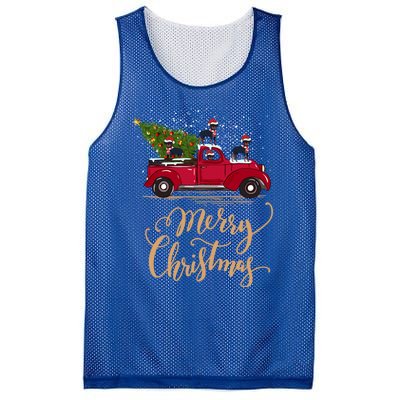 Rottweiler Driving Christmas Tree Truck Rottweiler Christmas Gift Mesh Reversible Basketball Jersey Tank