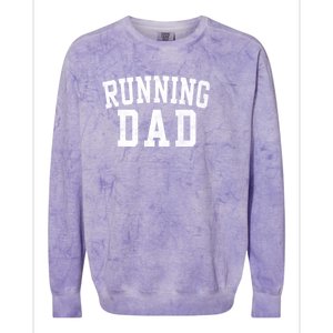 Running Dad Classic Bold Font FatherS Day Daddy Colorblast Crewneck Sweatshirt