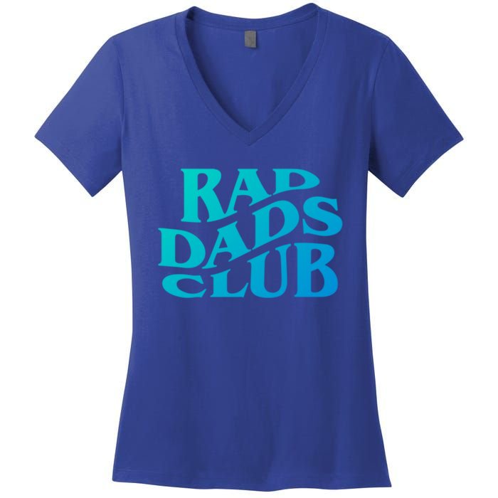 Rad Dads Club (Front+Back) Funny FatherS Day Rad Dad Cute Gift Women's V-Neck T-Shirt