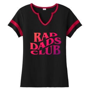 Rad Dads Club (Front+Back) Funny FatherS Day Rad Dad Cute Gift Ladies Halftime Notch Neck Tee