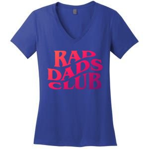 Rad Dads Club (Front+Back) Funny FatherS Day Rad Dad Cute Gift Women's V-Neck T-Shirt