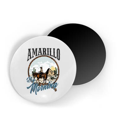 Retro Desert Cowboy Riding Horse Amarillo By Morning Western Magnet
