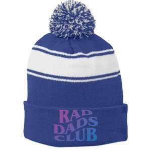 Rad Dads Club (Front+Back) Funny FatherS Day Rad Dad Cute Gift Stripe Pom Pom Beanie