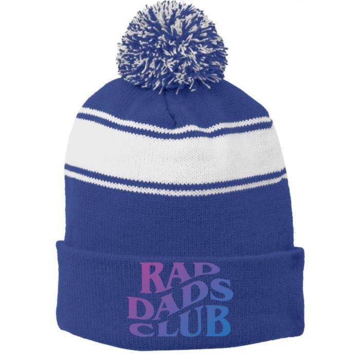 Rad Dads Club (Front+Back) Funny FatherS Day Rad Dad Cute Gift Stripe Pom Pom Beanie