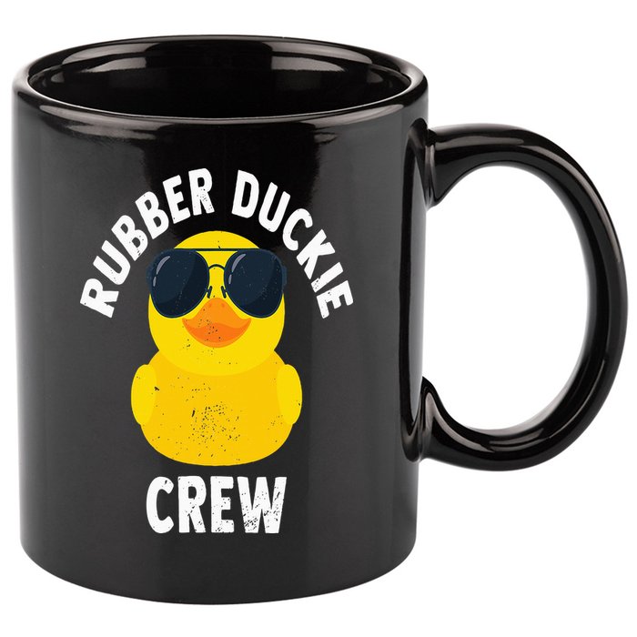 Rubber Duckie Crew Funny Rubber Duck 11oz C Handle Ceramic Mug