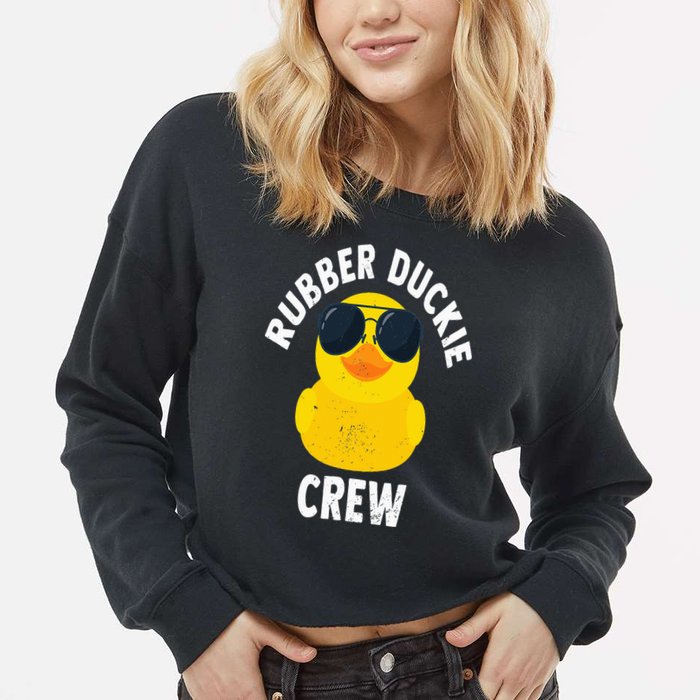 Rubber Duckie Crew Funny Rubber Duck Cropped Pullover Crew