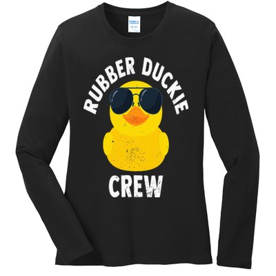 Rubber Duckie Crew Funny Rubber Duck Ladies Long Sleeve Shirt