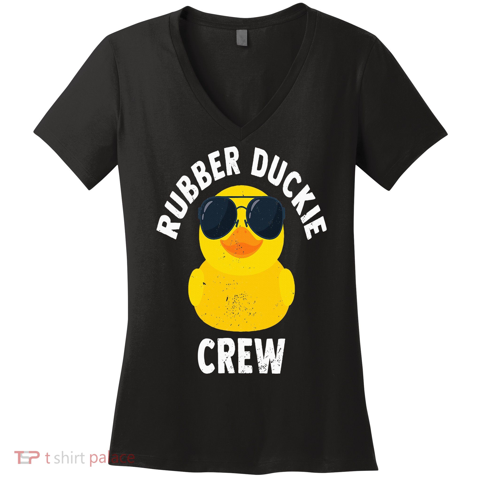 Rubber Duckie Crew Funny Rubber Duck Women's V-Neck T-Shirt
