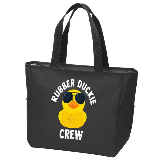 Rubber Duckie Crew Funny Rubber Duck Zip Tote Bag