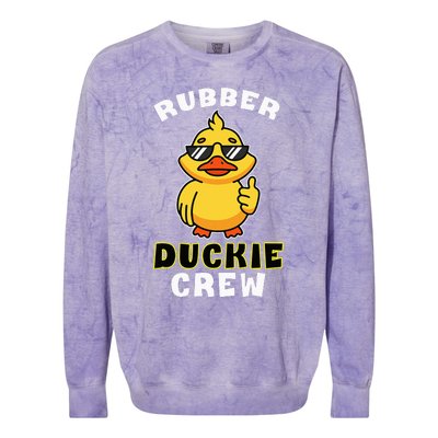 Rubber Duckie Crew Funny Yellow Duck Duckling Toy Cute Colorblast Crewneck Sweatshirt