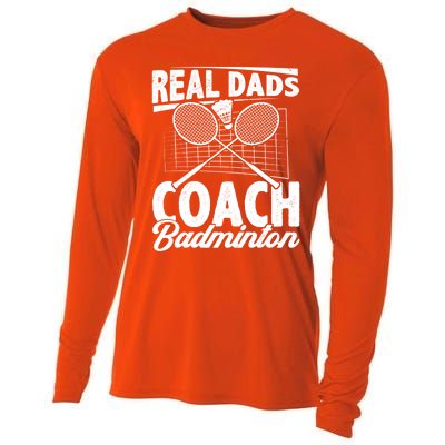 Real Dads Coach Badminton Badminton Player Shuttlecock Sport Gift Cooling Performance Long Sleeve Crew