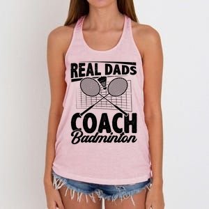 Real Dads Coach Badminton Badminton Player Shuttlecock Sport Gift Women's Knotted Racerback Tank