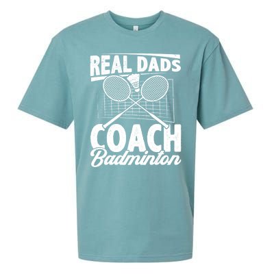 Real Dads Coach Badminton Badminton Player Shuttlecock Sport Gift Sueded Cloud Jersey T-Shirt