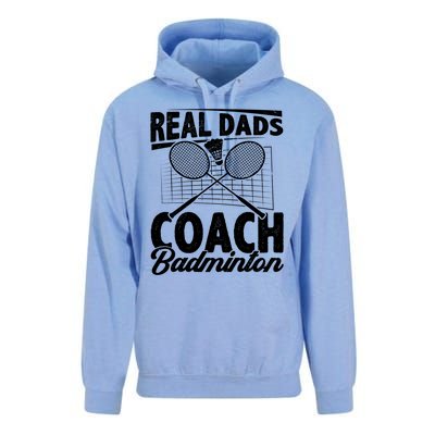 Real Dads Coach Badminton Badminton Player Shuttlecock Sport Gift Unisex Surf Hoodie