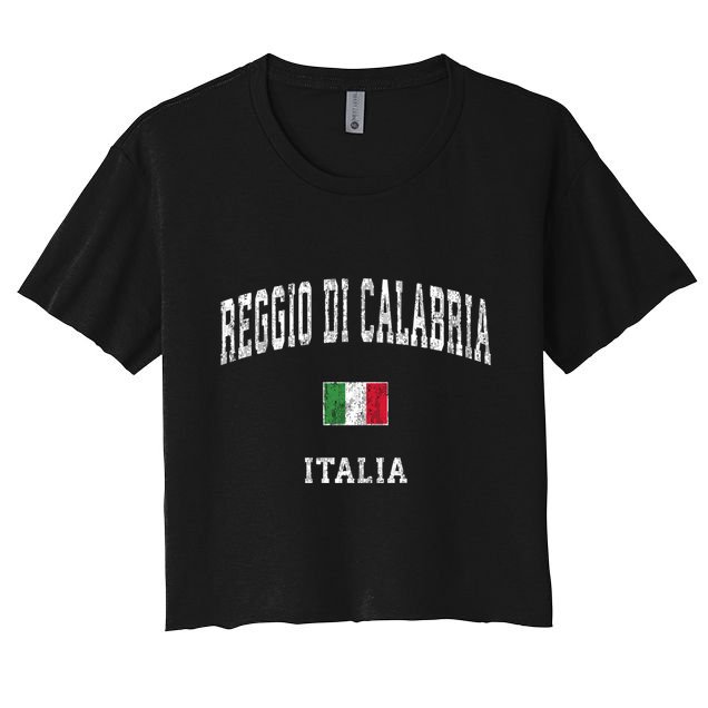 Reggio Di Calabria Italy Vintage Athletic Sports Crop Top