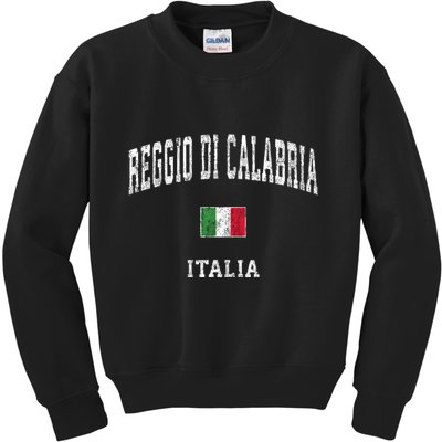Reggio Di Calabria Italy Vintage Athletic Sports Kids Sweatshirt