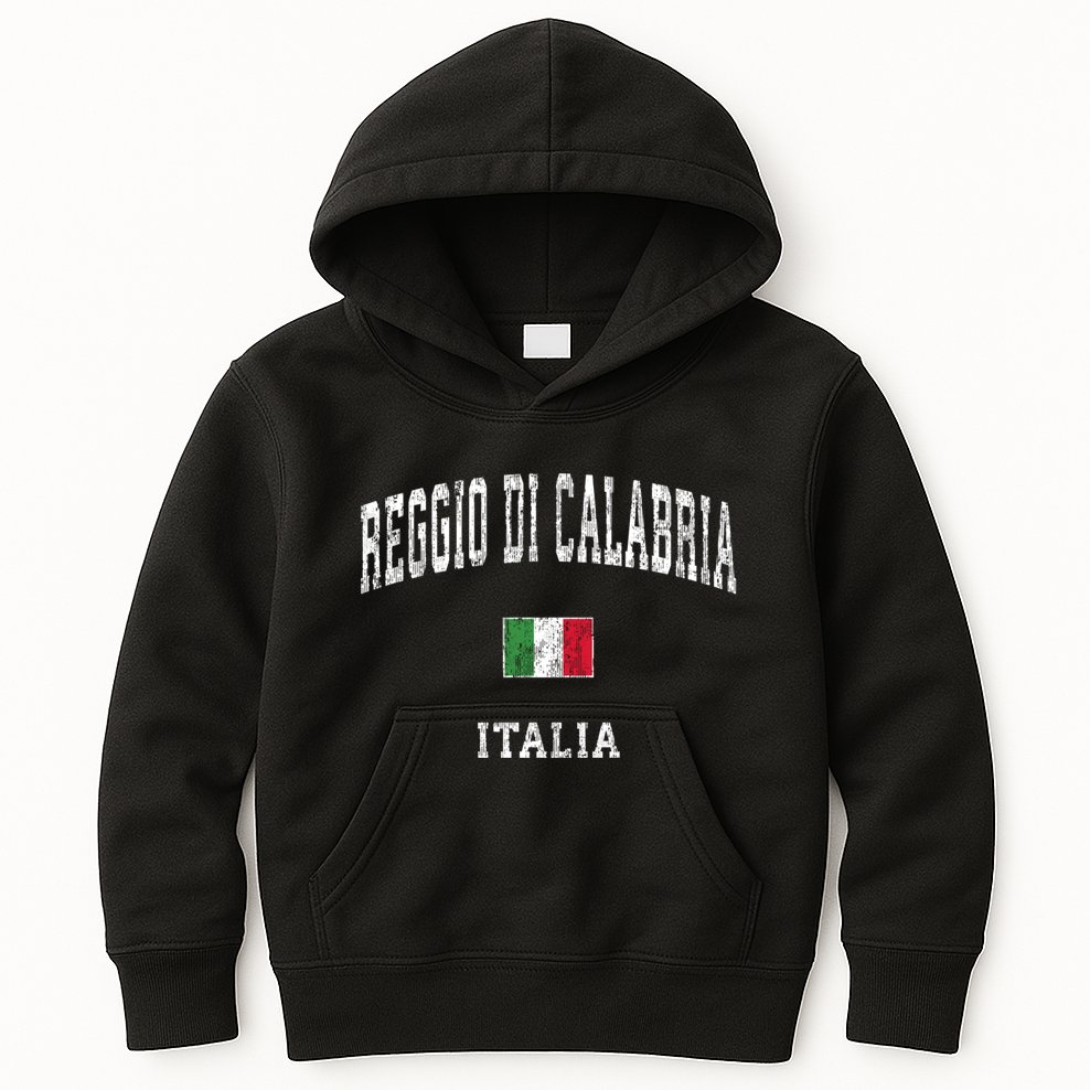 Reggio Di Calabria Italy Vintage Athletic Sports Kids Hoodie