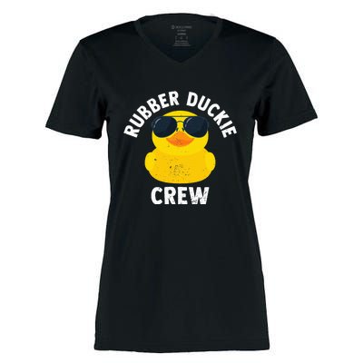 Rubber Duckie Crew retro Rubber Duck Women's Momentum V-Neck T-Shirt