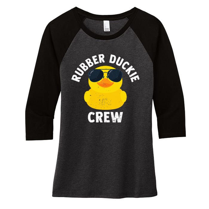 Rubber Duckie Crew retro Rubber Duck Women's Tri-Blend 3/4-Sleeve Raglan Shirt