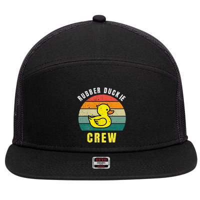 Rubber Duckie Crew Funny Rubber Duck 7 Panel Mesh Trucker Snapback Hat