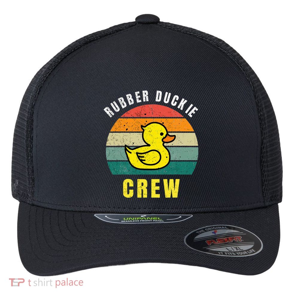 Rubber Duckie Crew Funny Rubber Duck Flexfit Unipanel Trucker Cap