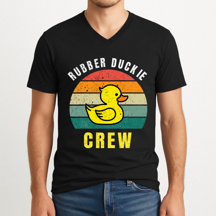 Rubber Duckie Crew Funny Rubber Duck V-Neck T-Shirt