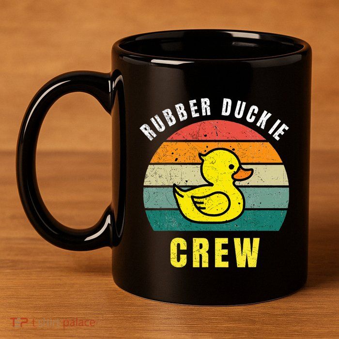 Rubber Duckie Crew Funny Rubber Duck 11oz C Handle Ceramic Mug