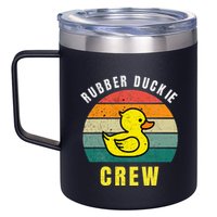 Rubber Duckie Crew Funny Rubber Duck 12oz Stainless Steel Coffee Mug