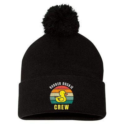 Rubber Duckie Crew Funny Rubber Duck Pom Pom 12in Knit Beanie