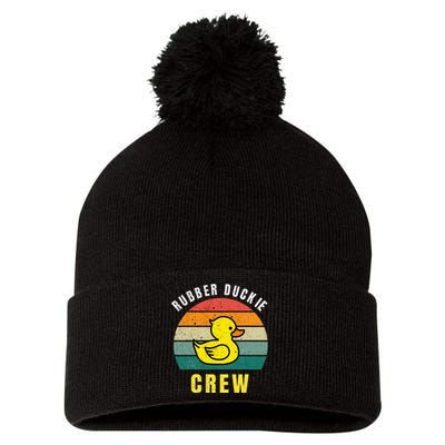 Rubber Duckie Crew Funny Rubber Duck Pom Pom 12in Knit Beanie