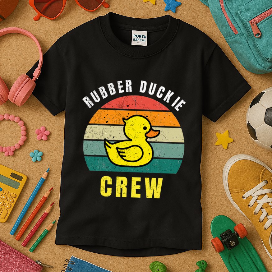 Rubber Duckie Crew Funny Rubber Duck Kids T-Shirt