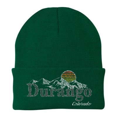 Retro Durango Colorado Mountain Knit Cap Winter Beanie