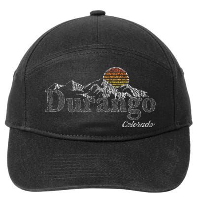 Retro Durango Colorado Mountain 7-Panel Snapback Hat