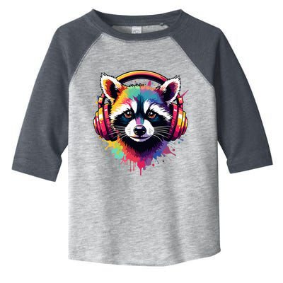 Raccoon Dj Costume Festival Concert Music Cool Raccoon Toddler Fine Jersey T-Shirt