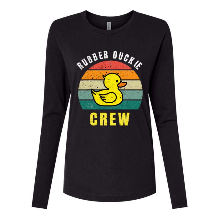 Rubber Duckie Crew Funny Rubber Duck Womens Cotton Relaxed Long Sleeve T-Shirt