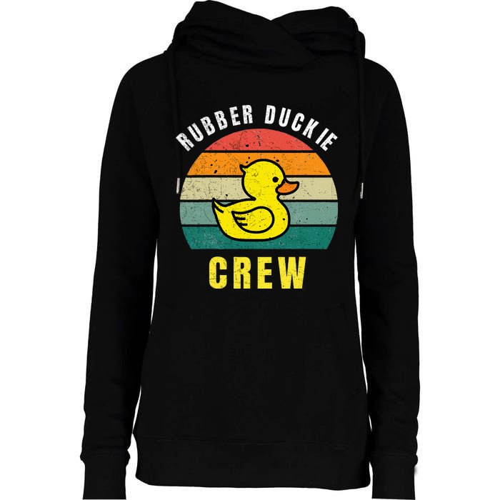 Rubber Duckie Crew Funny Rubber Duck Womens Funnel Neck Pullover Hood