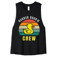 Rubber Duckie Crew Funny Rubber Duck Women's Racerback Cropped Tank