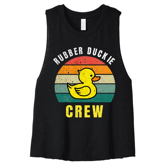 Rubber Duckie Crew Funny Rubber Duck Women's Racerback Cropped Tank