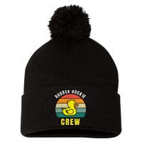 Rubber Duckie Crew Funny Rubber Duck Pom Pom 12in Knit Beanie