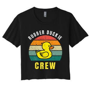 Rubber Duckie Crew Funny Rubber Duck Women's Crop Top Tee