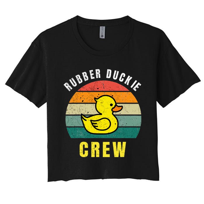 Rubber Duckie Crew Funny Rubber Duck Women's Crop Top Tee