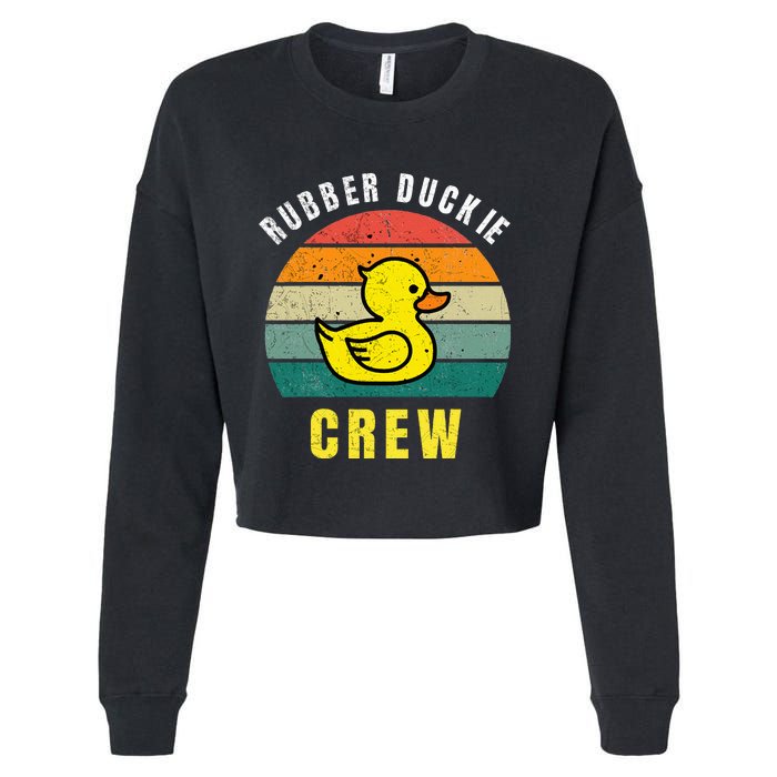 Rubber Duckie Crew Funny Rubber Duck Cropped Pullover Crew