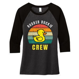 Rubber Duckie Crew Funny Rubber Duck Women's Tri-Blend 3/4-Sleeve Raglan Shirt