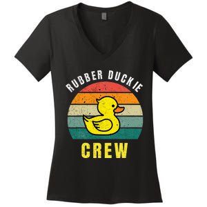 Rubber Duckie Crew Funny Rubber Duck Women's V-Neck T-Shirt