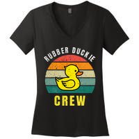 Rubber Duckie Crew Funny Rubber Duck Women's V-Neck T-Shirt